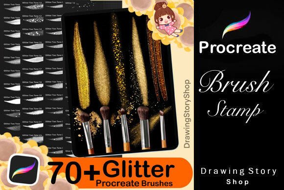 70 Procreate Glitter Brushes Bundle