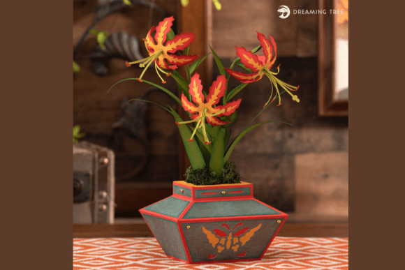 Bringing Exotic Beauty to Life with the Flame Lily Planter SVG
