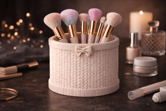 Knitted Makeup Brush Holder STL Organize