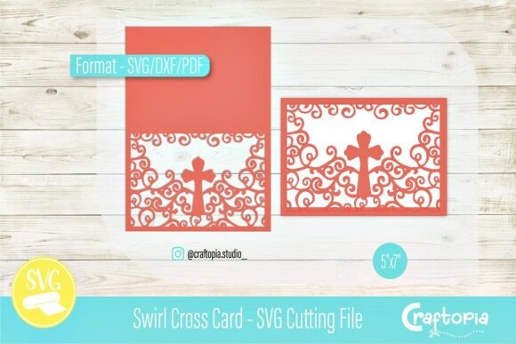Swirl Cross Card SVG: Elegant Faith Designs